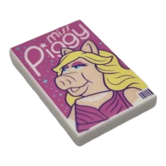 LEGO Carreau 2 x 3 avec motif d'affiche Miss Piggy