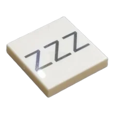 LEGO Tile 2 x 2 with Black 'ZZZ' Pattern