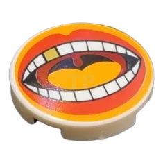 LEGO Fliese 2 x 2 Rund mit Boden-O und Maul-Muster