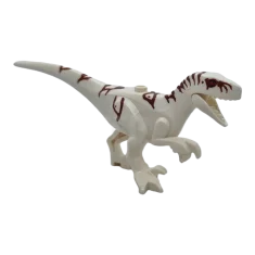 LEGO Dinosaur Atrociraptor with Reddish Brown Markings and Red Eyes Pattern