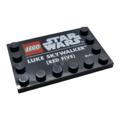 LEGO Tile 4 x 6 with Studs on Edges with 'LUKE…