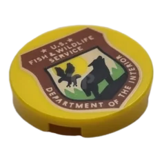 LEGO Tile 2 x 2 Round with Bottom O and FISH…