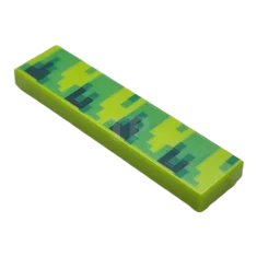 LEGO Tile 1 x 4 with Pixelated Pattern (Sonic Grass)