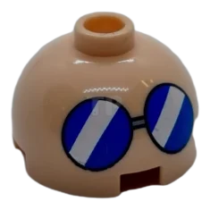 LEGO Brick, Round 2 x 2 Dome Top with Blue Glasses…