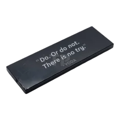 LEGO Tile 2 x 6 with a Yoda Quotation Pattern