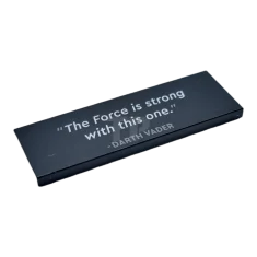 LEGO Tile 2 x 6 with a Darth Vader Quotation Pattern