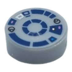 LEGO Tile 1 x 1 Round with R2-D2 Astromech Droid Pattern