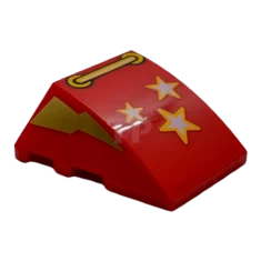 LEGO Wig 4 x 3 Driedubbel gebogen met bliksemschichten en sterrenpatroon