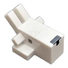 LEGO Testa di creatura pixelata con corna e orecchie angolate, naso…