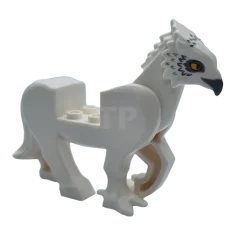 LEGO Hippogreif, dunkelblaugrauer Schnabel, dunkelblaugraue und hellbläulichgraue Federn, hellorangefarbene Augen