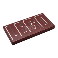 LEGO Tile 2 x 4 with Outlined 'LEGO' Pattern