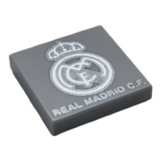 LEGO Tegel 2 x 2 met groef met zilveren Real Madrid…