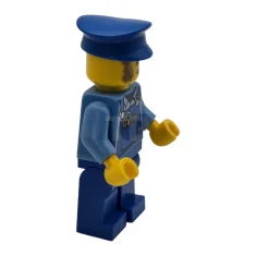 LEGO Meccanico maschio con cappello blu, baffi e basette scuri, camicia…
