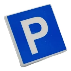 LEGO Verkeersbord 2 x 2 Vierkant met open O-clip met parkeerpatroon