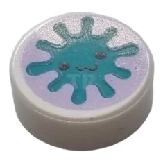 LEGO Carreau 1 x 1 rond avec motif d'arrière-plan de bactéries…