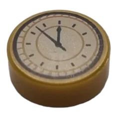 LEGO Tile 1 x 1 Round with Clock Pattern