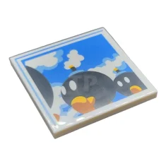 LEGO Fliese 4 x 4 mit schwarzen Bob-Bomben auf blauem Himmel…