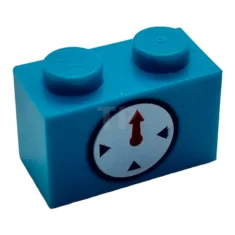 LEGO Brick 1 x 2 with Clock Pattern