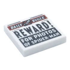 LEGO Tile 2 x 2 with Groove with Newspaper 'DAILY BUGLE'…