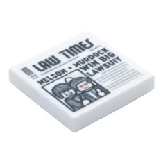 LEGO Tile 2 x 2 with Groove with Newspaper 'LAW TIMES'…
