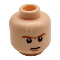 LEGO Head Minifig with Frown / Scared Pattern (Dual Sided)