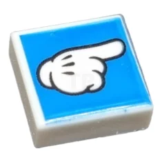 LEGO Carreau 1 x 1 avec motif de gant de pointage.