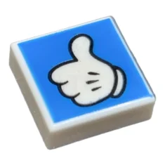 LEGO Carreau 1 x 1 avec motif de pouce levé.
