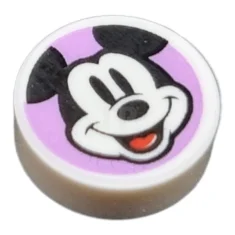 LEGO Carreau 1 x 1 rond avec motif Mickey Mouse