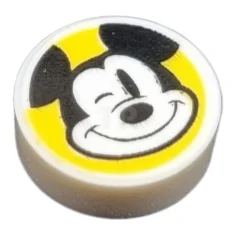 LEGO Carreau 1 x 1 rond avec motif Mickey Mouse