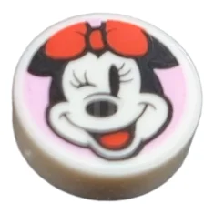 LEGO Carreau 1 x 1 rond avec motif Minnie Mouse