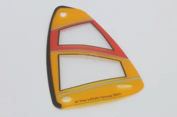 LEGO Triangolo di plastica 6 x 12 Vela con motivo arancione…