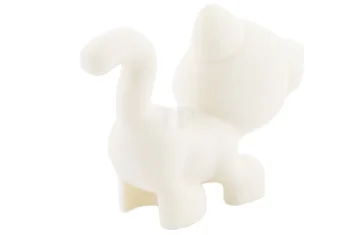 LEGO Cat Standing, Looking Left with Light Blue Eyes, Dark Pink…