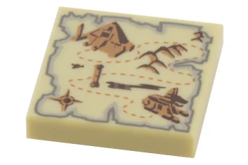 LEGO Tile 2 x 2 with Map Pyramid and Sphinx Pattern