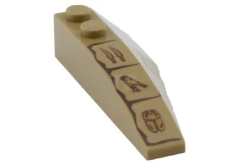 LEGO Wedge 6 x 2 Left with Bricks and Hieroglyphs Pattern