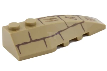 LEGO Wedge 6 x 2 Right with Bricks and Hieroglyphs Pattern