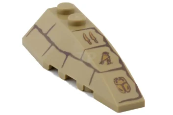 LEGO Wedge 6 x 2 Right with Bricks and Hieroglyphs Pattern