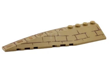 LEGO Wedge 12 x 3 Left with Bricks and Hieroglyphs Pattern