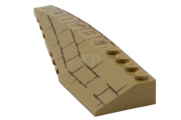 LEGO Wedge 12 x 3 Left with Bricks and Hieroglyphs Pattern