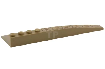 LEGO Wedge 12 x 3 Left with Bricks and Hieroglyphs Pattern