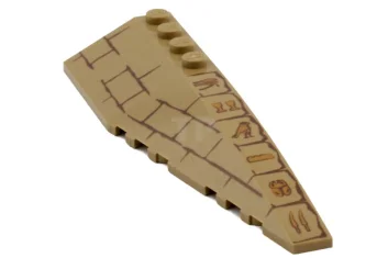 LEGO Wedge 12 x 3 Right with Bricks and Hieroglyphs Pattern