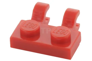LEGO Plate, Modified 1 x 2 with Clips Horizontal (open O…