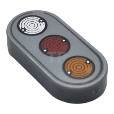 LEGO Fliese 1 x 2 Oval mit Lichter-Muster