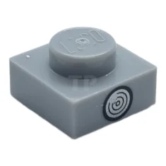 LEGO Platte 1 x 1 mit schwarzem und silbernem Kreis (Fahrtrichtungsanzeiger)…
