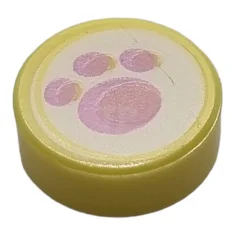 LEGO Tile 1 x 1 Round with Paw Print Pattern