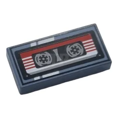 LEGO Tile 1 x 2 with Cassette Tape Pattern