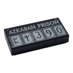 LEGO Tile 1 x 2 with 'AZKABAN PRISON' Pattern