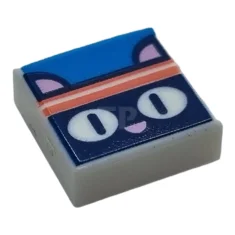 LEGO Tile 1 x 1 with Groove with Dark Blue Cat…