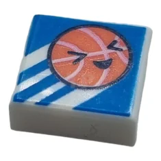LEGO Tile 1 x 1 with Groove with Coral Basketball with…