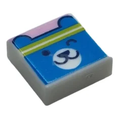 LEGO Tile 1 x 1 with Groove with Dark Azure Teddy…