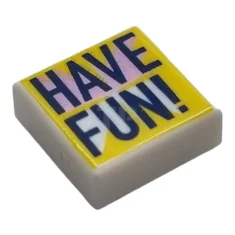 LEGO Tile 1 x 1 with Groove with Dark Blue 'HAVE…